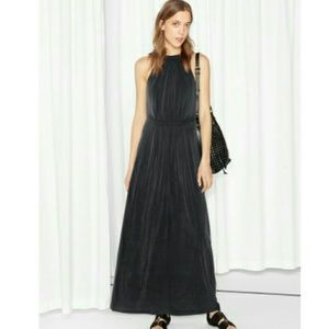 & other stories blue cupro maxi Size 8 deep back